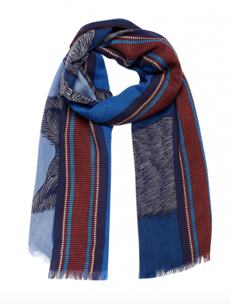 sjaal Soto blauw burgundy bordeaux  foulard Inouïtoosh LISMORE accessoires